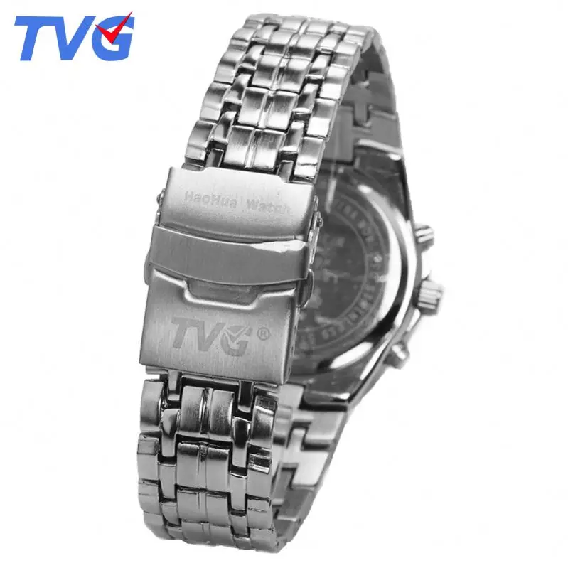 TVG 3101 New LED Male Digital Watch  Cool Fashion Creative Bling  Original Stainless Steel Electronic Digital WristWatch