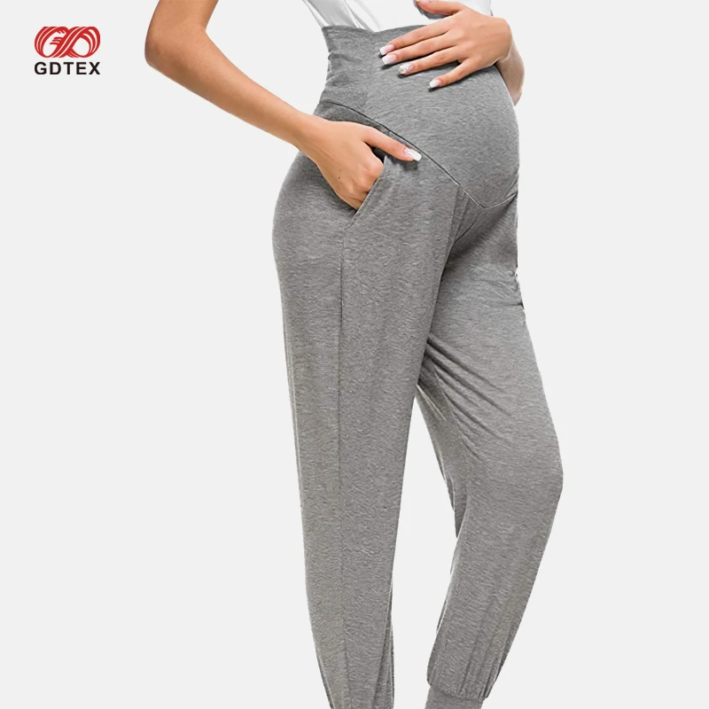 GDTEX Custom High Waist Maternity Pants Fashion Elastic Knitted Pregnancy Clothes Pregnant Women Jogger Pants maternity leggings