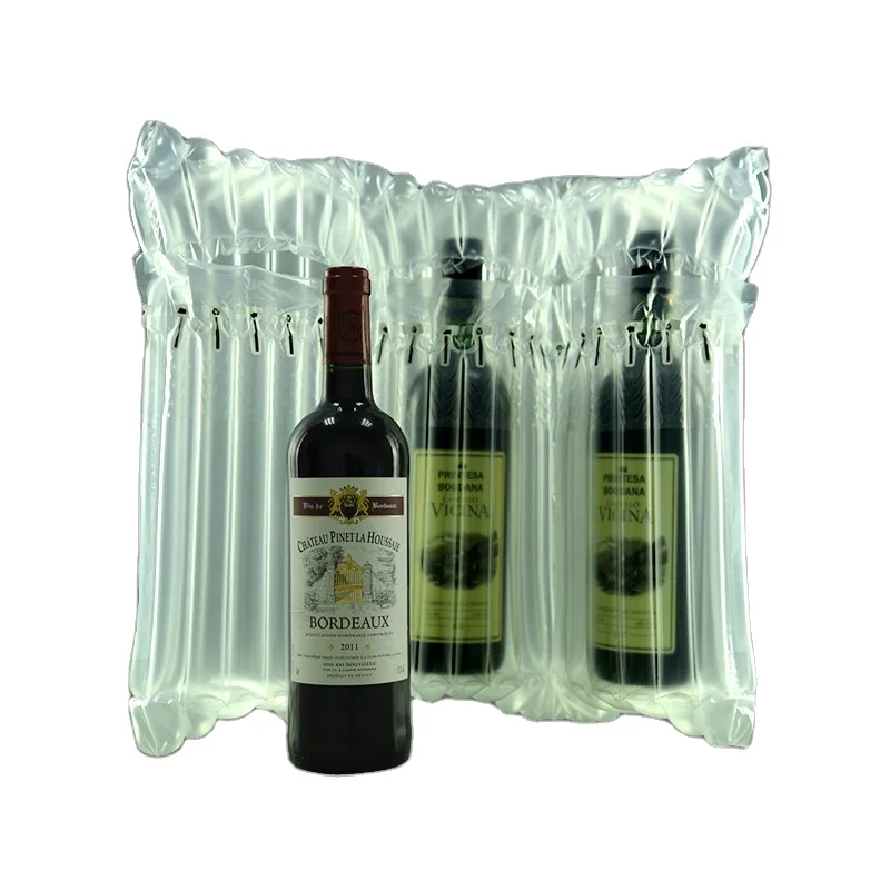 Plastic Packaging Containers Wine Bag for Transport Air Column Bag for Pack with customized logo and emboss