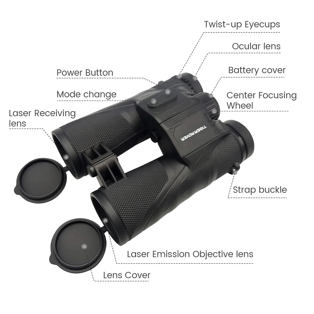 Tiger Rover Outdoor Sports OEM ODM 1200M 2500M High Transparent Hunting Binoculars With Rangefinder Handheld Laser Range Finder