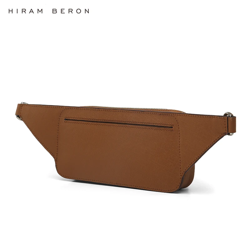 Hiram Beron Luxury Mini Style Crossbody Designer RFID Blocking OEM ODM Wholesale Italian Saffiano Leather Belt Bag for Men