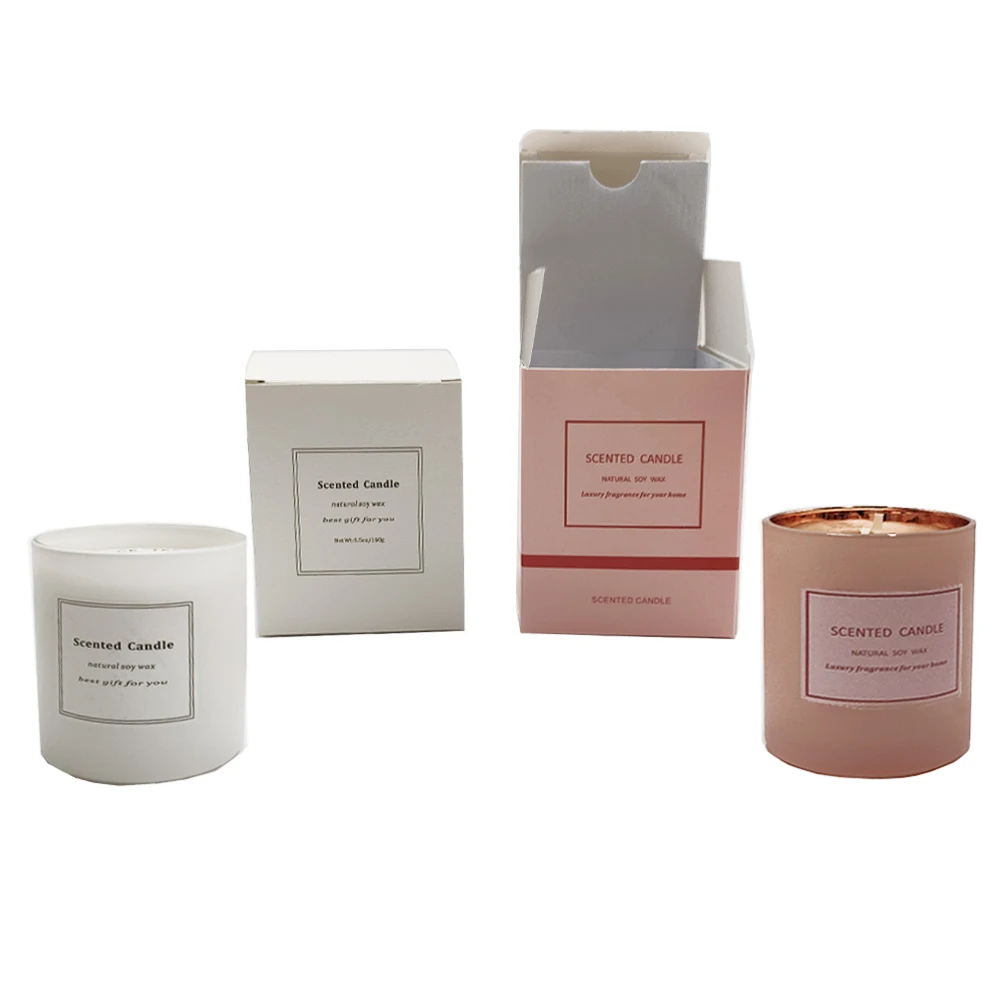 Custom Arbitrary Color Candle Jars Packaging Box With Logo Kraft Paper Candle Gift Card Box Folding Packaging