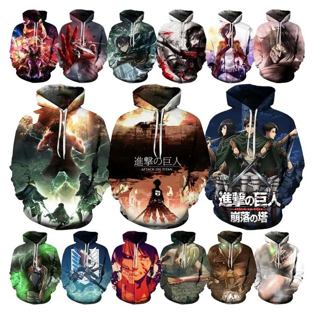 Attack on Titan 3D Printed Hoodies for Men Anime 3D Printing Hoodies From Men Casual Fashion Harajuku Funny Oversized Pullover