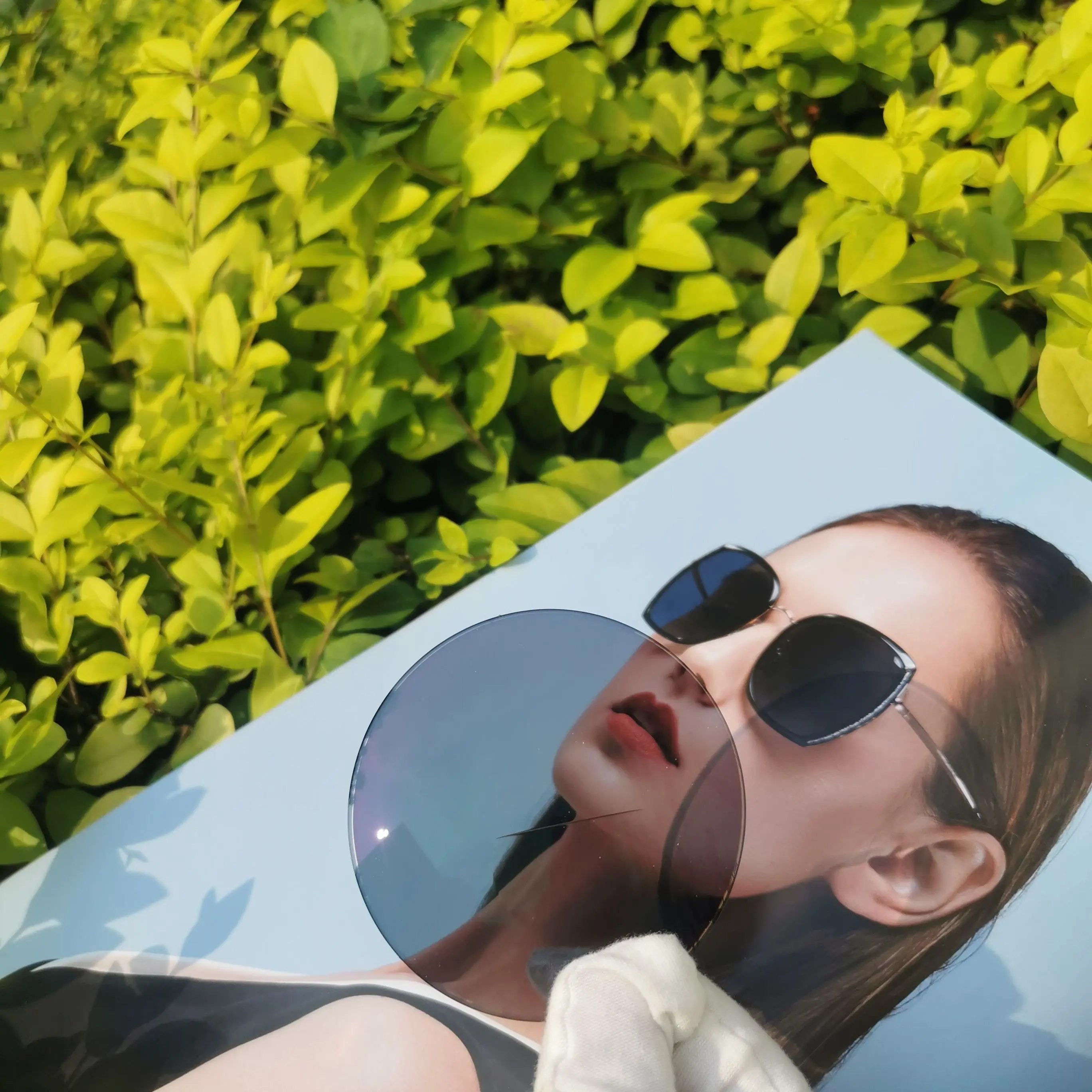 YOULI 1.56 ASP UV420 photochromic grey blue block lens