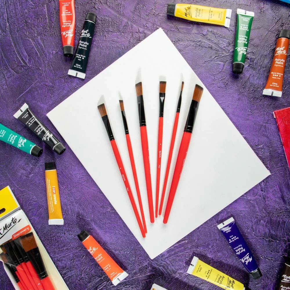 Mont Marte Assorted Brush Set 6pc artist paint brush set