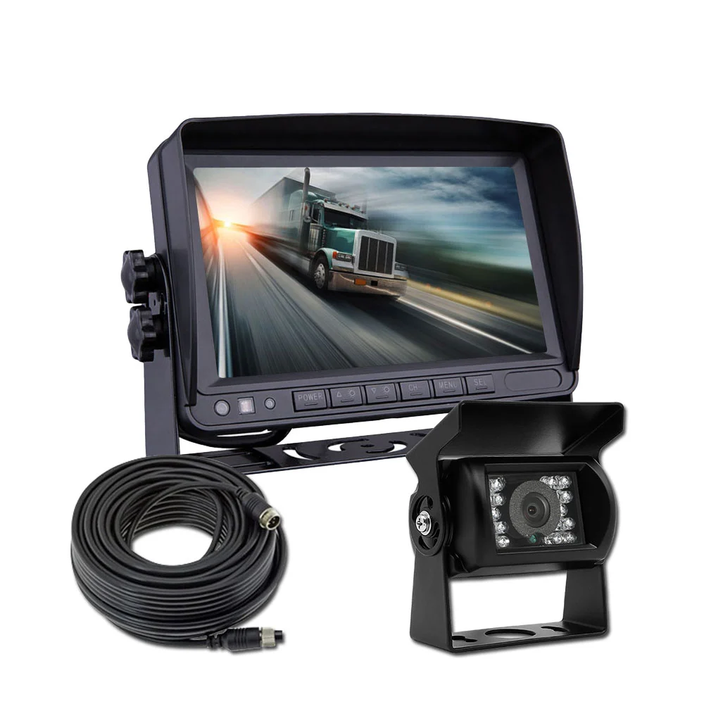 Aliotop 7 Inch Auto-dim Function LCD Car Monitor Rear View Parking Camera System For Car Reversing Aid