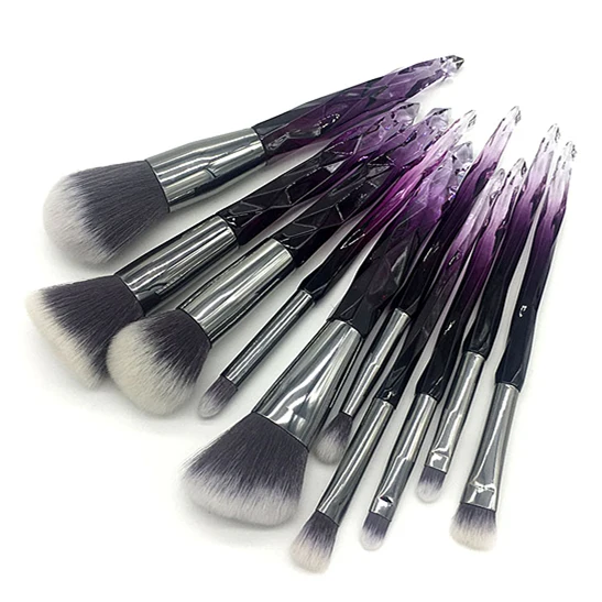 
Purple Crystal Makeup Brushes Makeup Brush Set Professional Crystal Handle Makeup Brush 