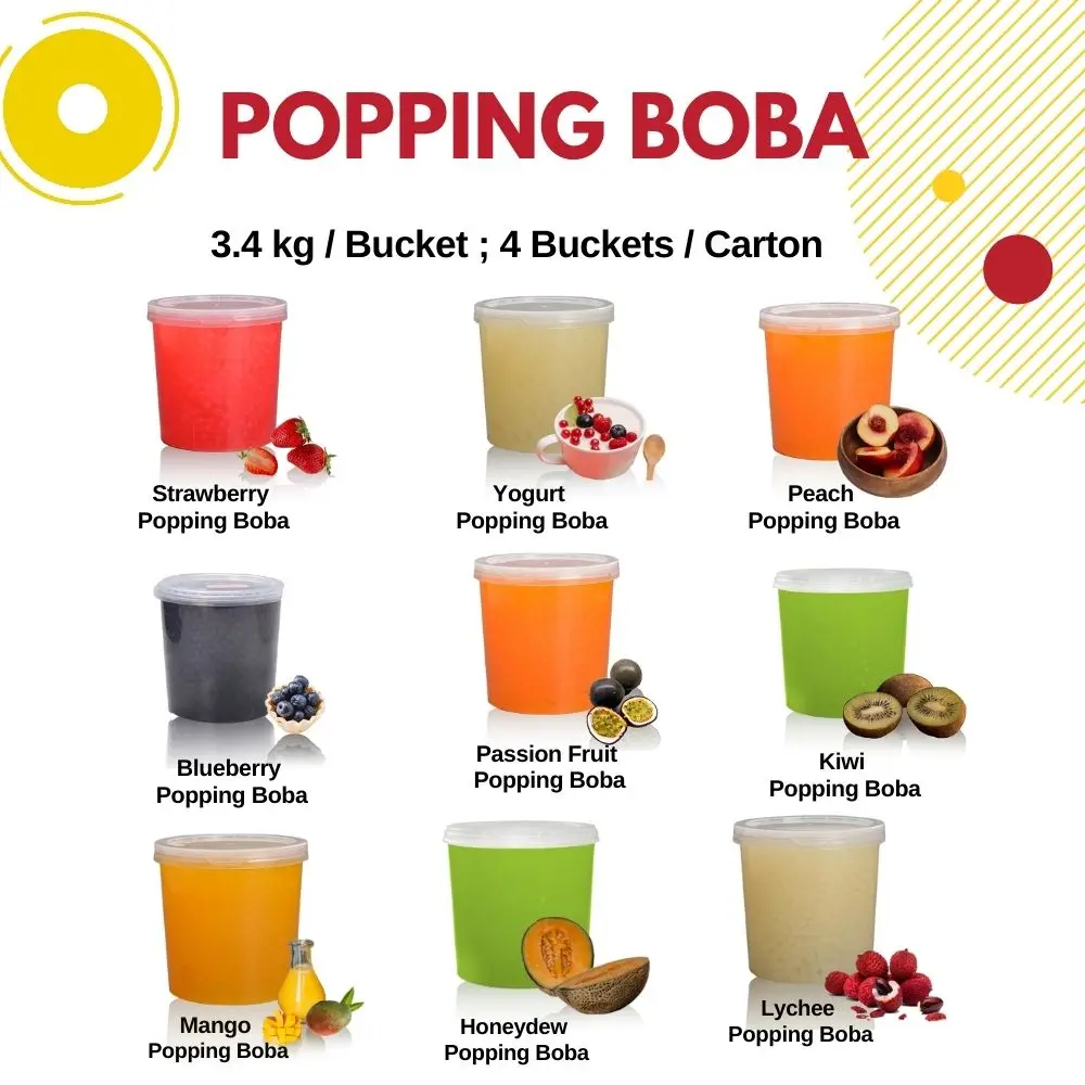 Ready to Ship HALAL Factory Taiwan made Mango Popping Boba