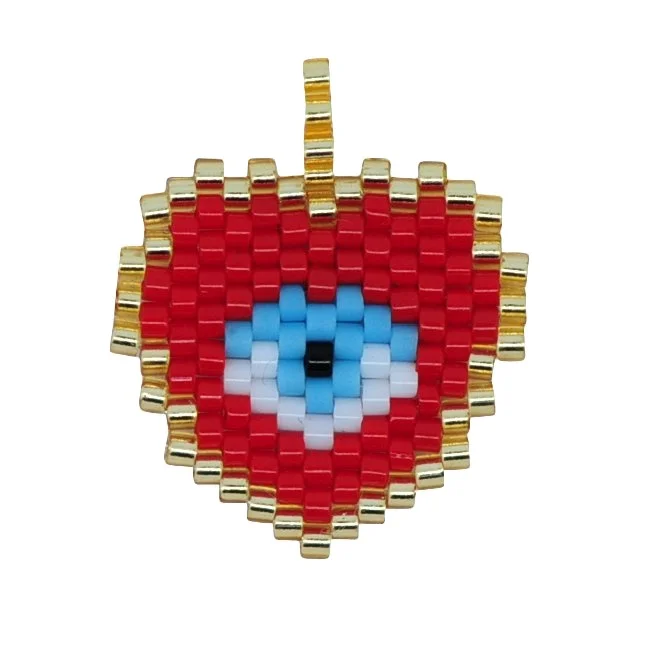 Японский кулон с сердцем из бисера Миюки, Плетеные Подвески для браслета «глаз дьявола»