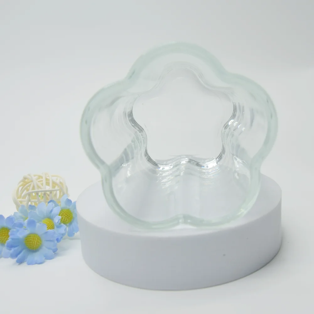 230ML Home Decoration Private Label Luxury Special Shape Glass Jar Aromatherapy Soy Wax Scented Candle Candle Glass Bottle