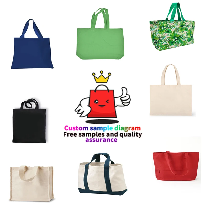 Support custom LOGO size high quality Cotton Fabric Tote Bag Felt Jute Linen Mesh Non Woven Nylon Polyester Shopping Bag