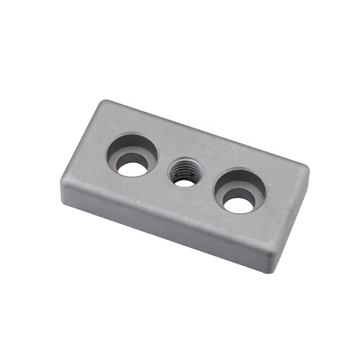 Aluminum alloy end connector with fastener 45x90 three holes base plate 308.06A.01