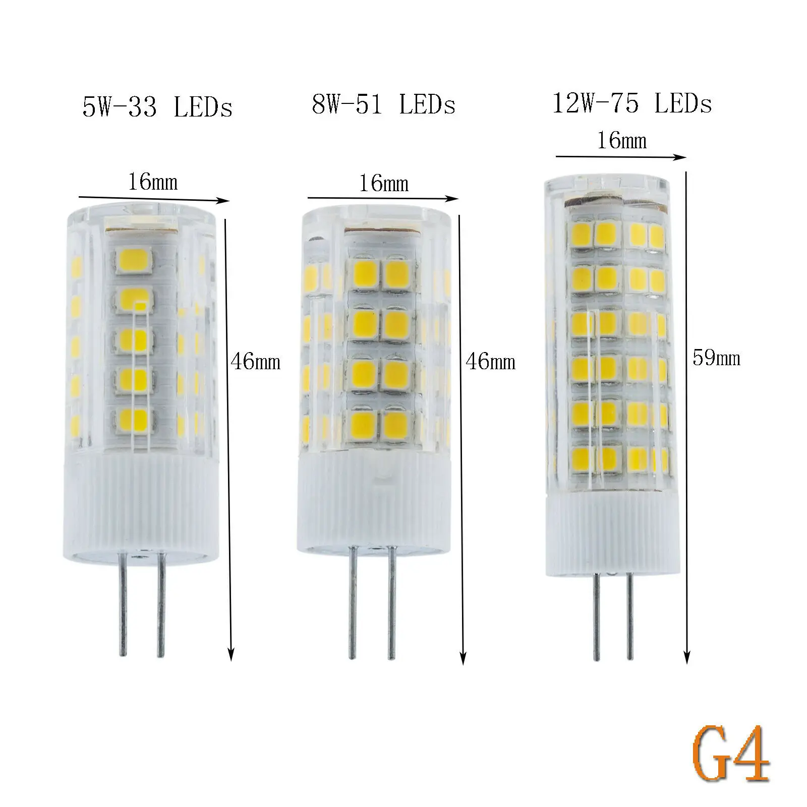 Керамическая Светодиодная лампа G9 G4 E14 220 В 3 Вт 5 7 2835SMD Высококачественная лампа-кукуруза для Прожектора люстры 33 51 75