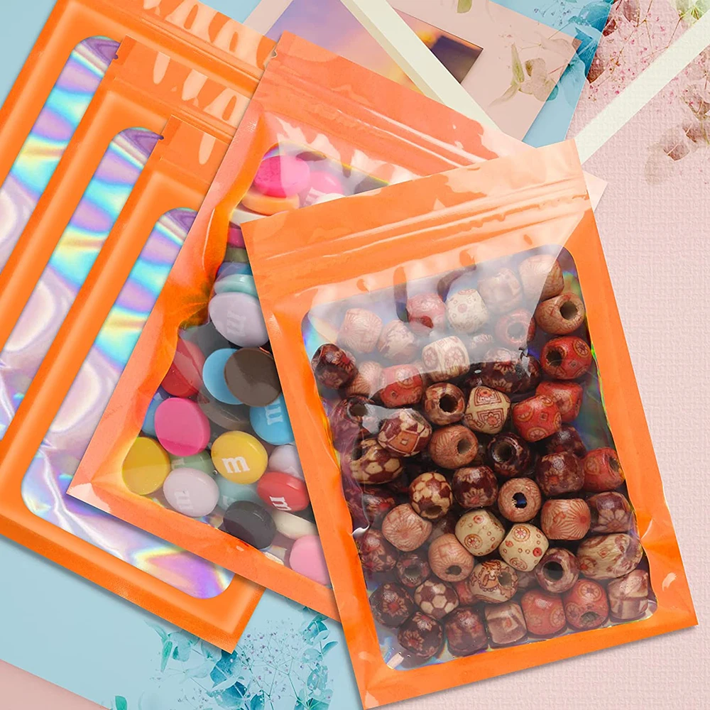 100 PCS Multi-Size Reusable Airtight Seal Leak Proof Smell Proof Foil Food Storage Pouch