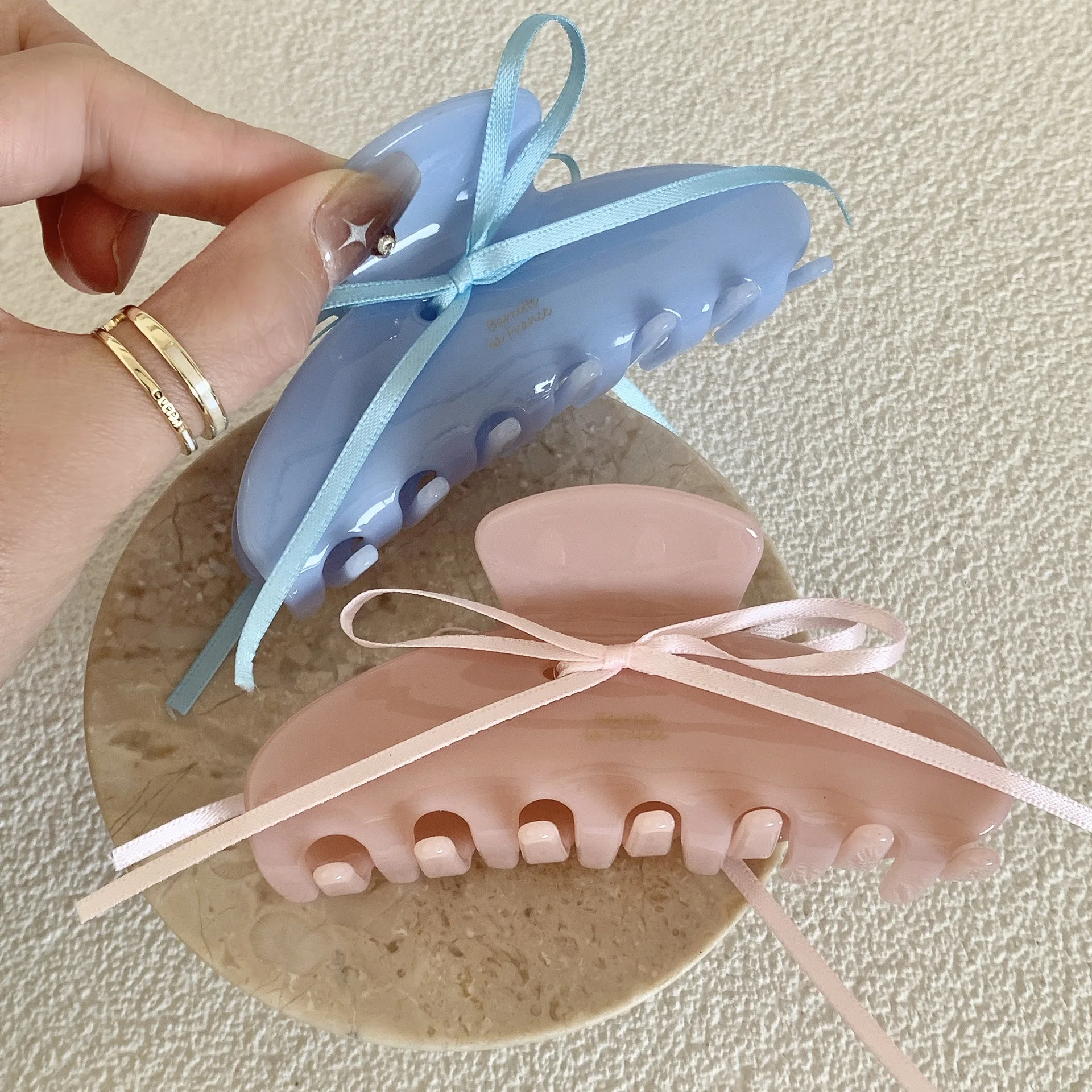 Hot Sale Fashion Acetate Claw Clip Hair Accessories Women Luxury Simple Fabric Butterfly 2023 Elegant Acetate Hair Claw Clips