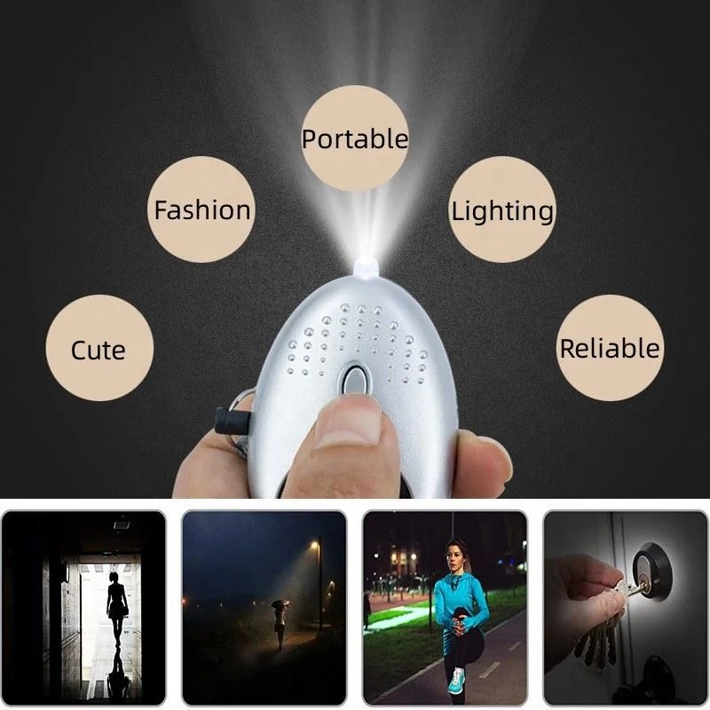 FR Sample Alarm Safe Sound Personal 130db Personal Security Alarm Keychain With Led Lights Emergency Safety Alarms Keychains