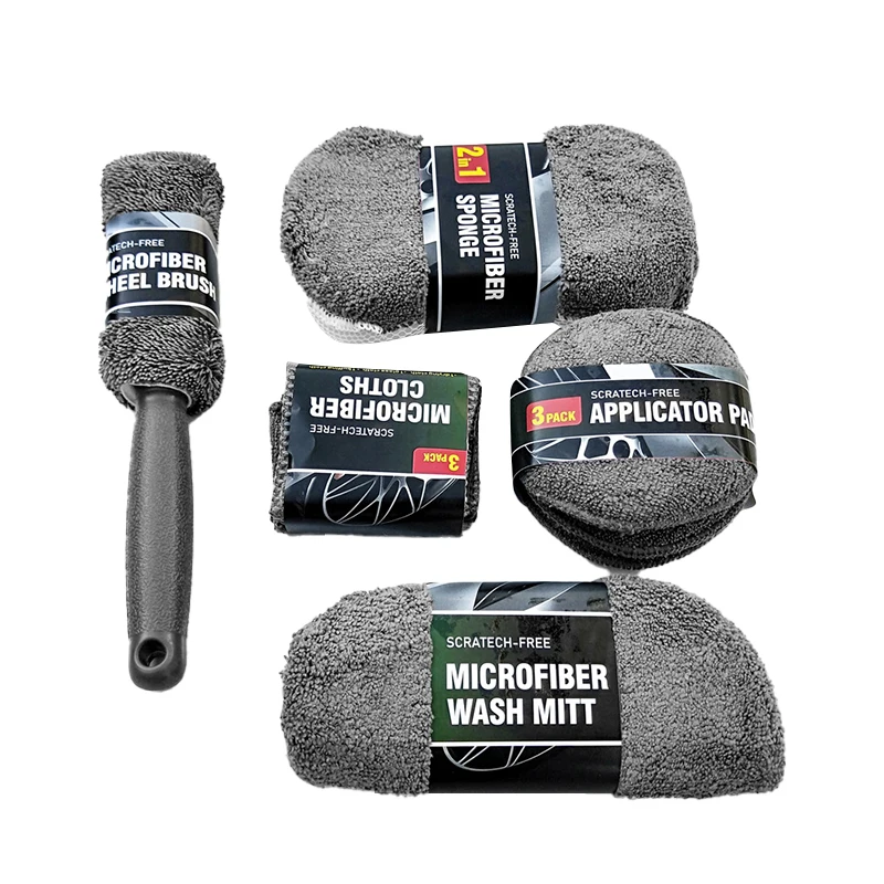 Car Wash 9-piece Set Car Cleaning Supplies Hub Brush Polishing Waxing Sponge Car Wash Towel Cleaning Towel