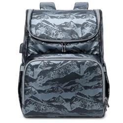 2021 new double shoulder large capacity mummy bag simple crib mother baby backpack multi functional folding diaper bag