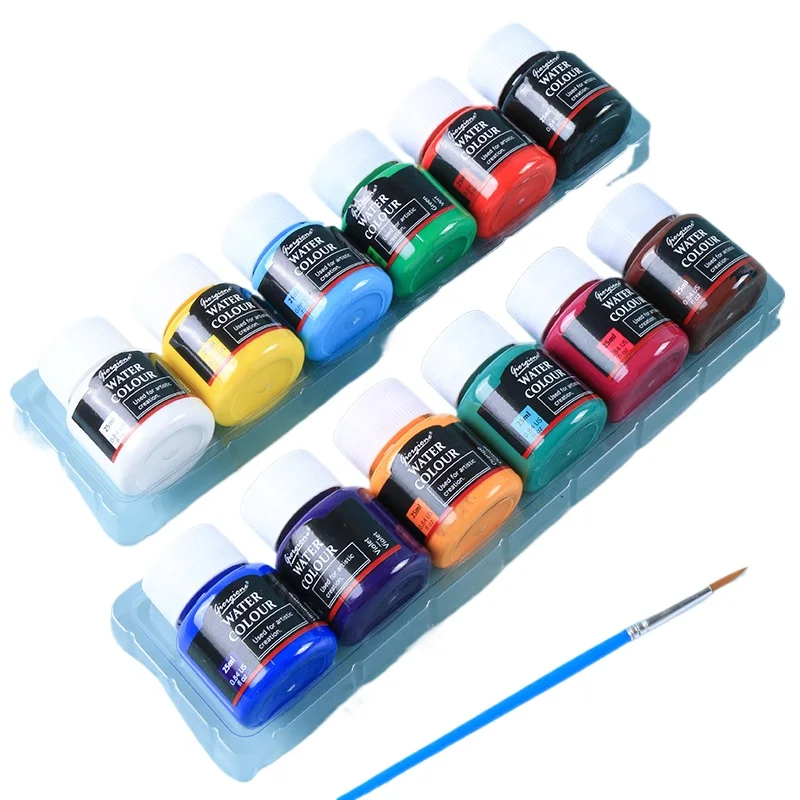 Watercolor acrylic gouache glass textile advertising paint set box 25ml painted graffiti paint