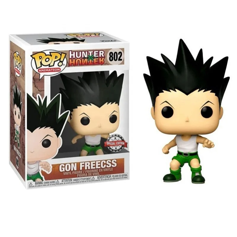 FUNKO POP Animation Hunter x Hunter 802# GON FREECSS Action Figure Toys Vinyl Figurine Cute Doll Collection Model Gift Wholesale