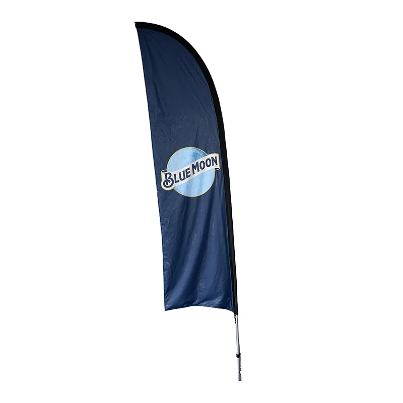 Hot selling outdoor flying polyester two sided  print Advertising beach flag Marketing custom banner