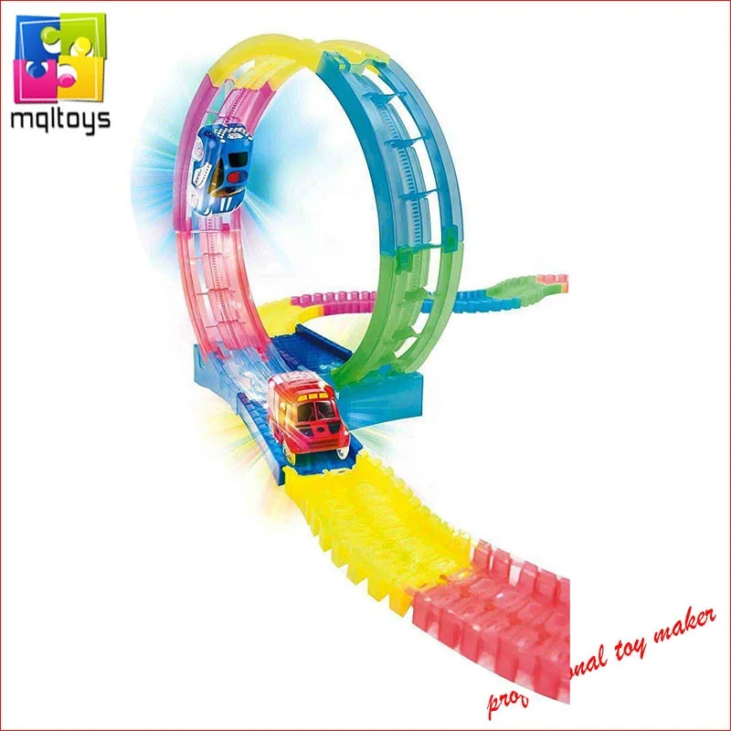 168PCS Bendable racing track 360 loop track set with light up car