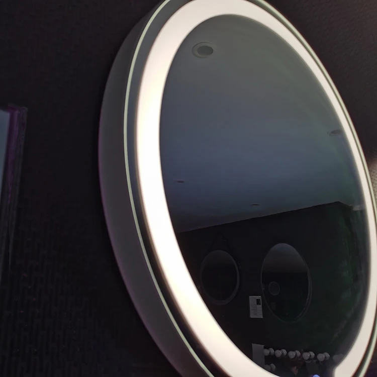 Hotel high quality Touch sensor dimmer defogger CCT 3 lights changeable Bathroom Round Wall Mirror