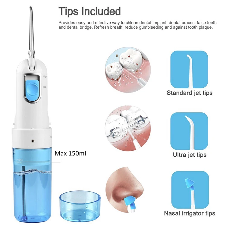 
travel portable rechargeable oral irrigator cordless water flosser achepower 