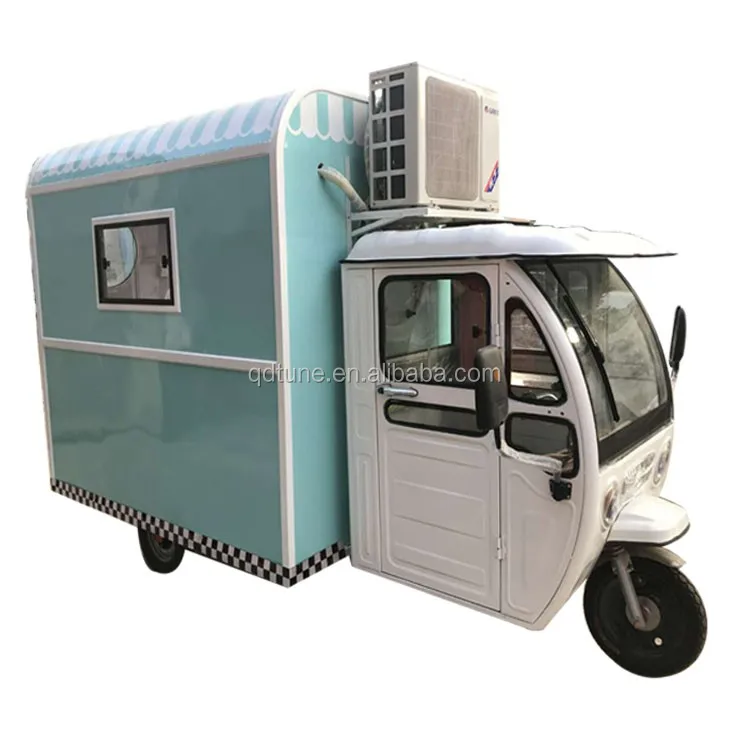 TUNE electric tricycle food truck with full kitchen food trailers full equipped coffee piaggio ape tricycle food cart
