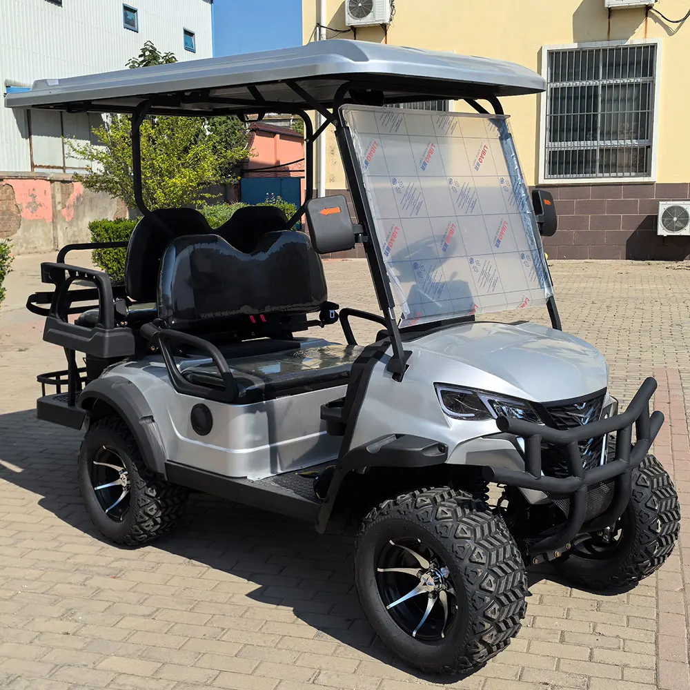 Latest Design High Chassis Golf Cart Custom 4 Seater Lithium Battery Golf Car Electric four-wheel 4 seater sightseeing car