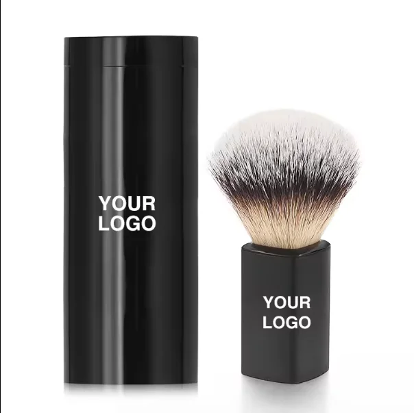 Wholesale Hot Sales Custom Logo Abs Plastic Handle Synthetic Nylon Shaving Brush Cosmetics Makeup Brush  With Portable Tube