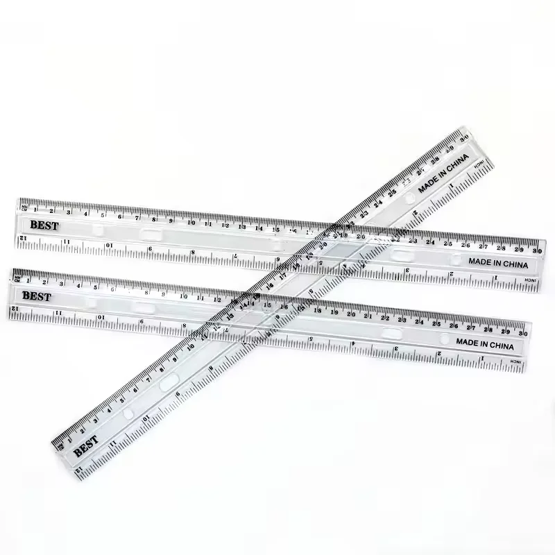 Promotional Custom Logo Printed Laser Cutting 15cm Straight Scale Ruler Acrylic Durablemetalr Ruler Set PVC Transoffice