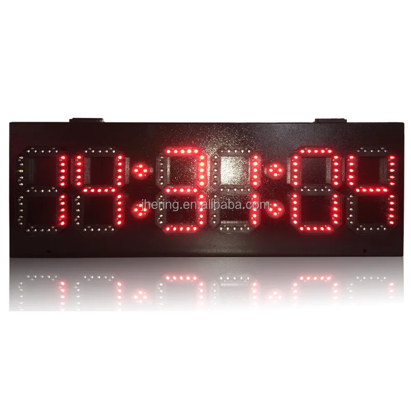 Jhering Outdoor Waterproof Large Size Led 7 Segments Display Led Digital Clock Electronic Stopwatches