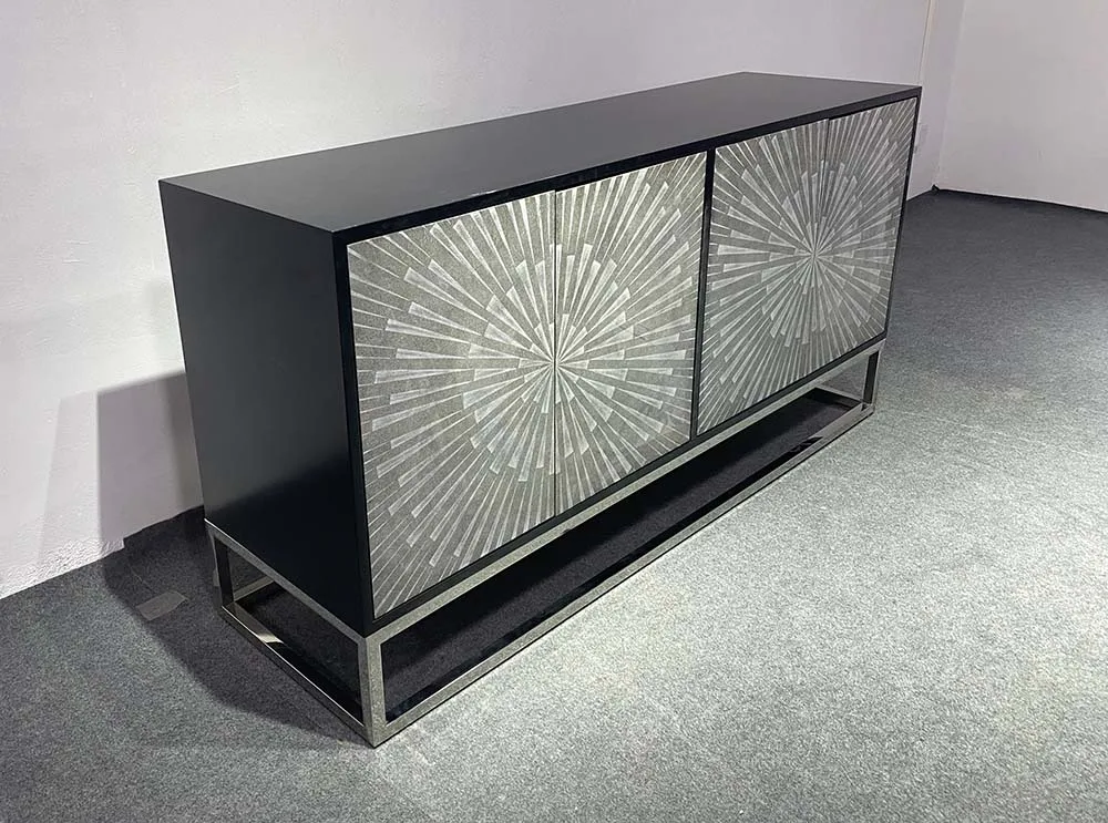 Dining Room Storage Sideboard Wood Kitchen Cabinets Modern Glossy Stainless Steel Sideboards Buffet Cabinets