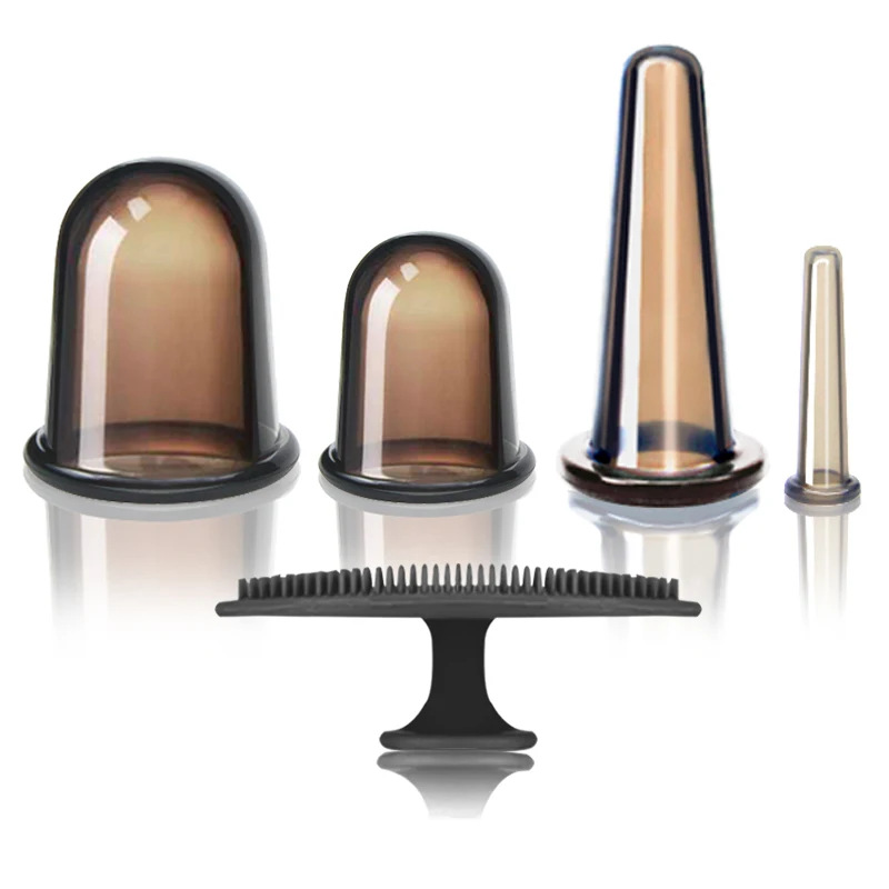 
Chinese anti cellulite fat reducing facial body Massage silicone 4-piece silicone cupping face brush set 