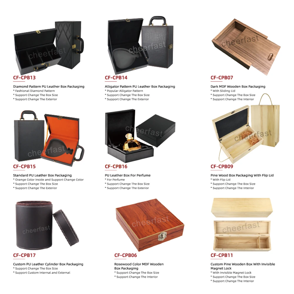 Customized Brand  Display PU Leather Box  For Cards Black PU Leather Waterproof Jewelry Case Gift Set PU Leather Jewelry Boxes