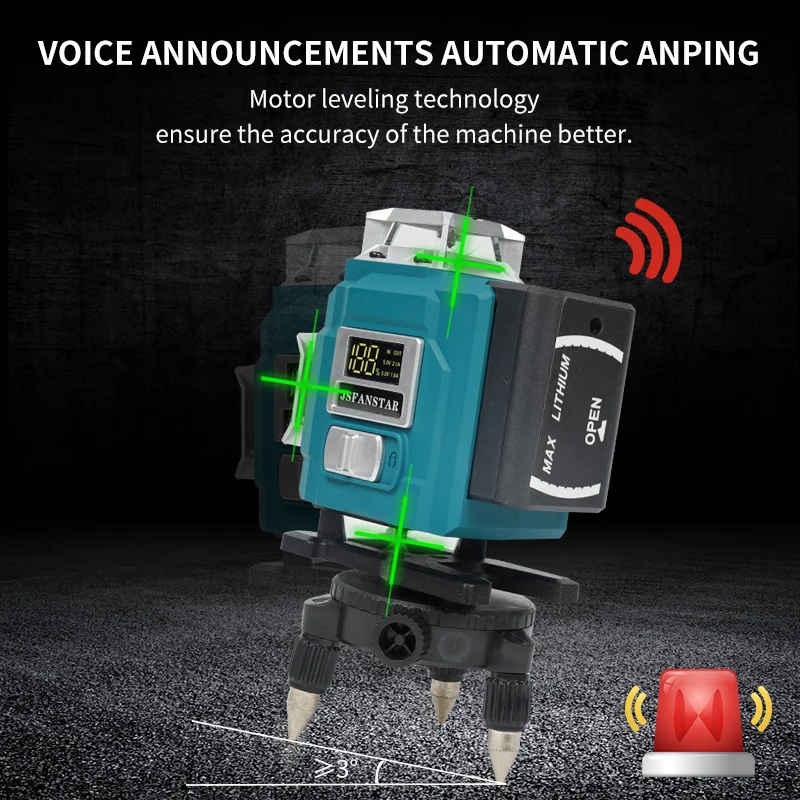 4d 16 cross line selfleveling laser level 360 rotate machine construction