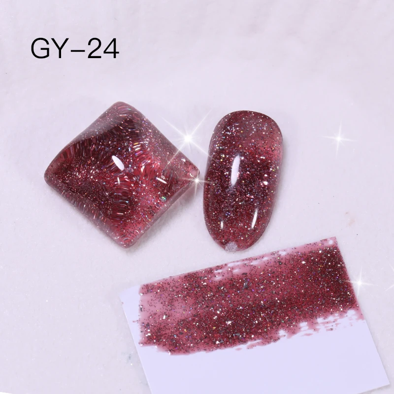 Nails Supplies Salon Gel Uv Custom Logo Oem/Odm Nail  Custom Logo 24Colors Reflective Gel Polish Collection Glitter Nail Gel