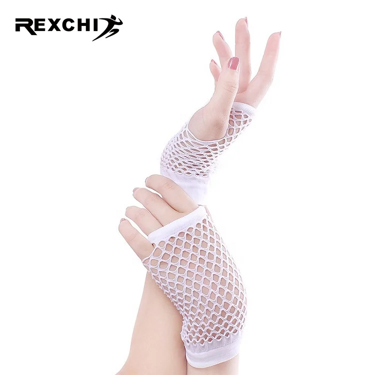 REXCHI 192823 Ceremonial Queena Satin Long Fish Net Driving Opera Wedding Bridal Evening Party Prom Costume Sexy Gloves Women