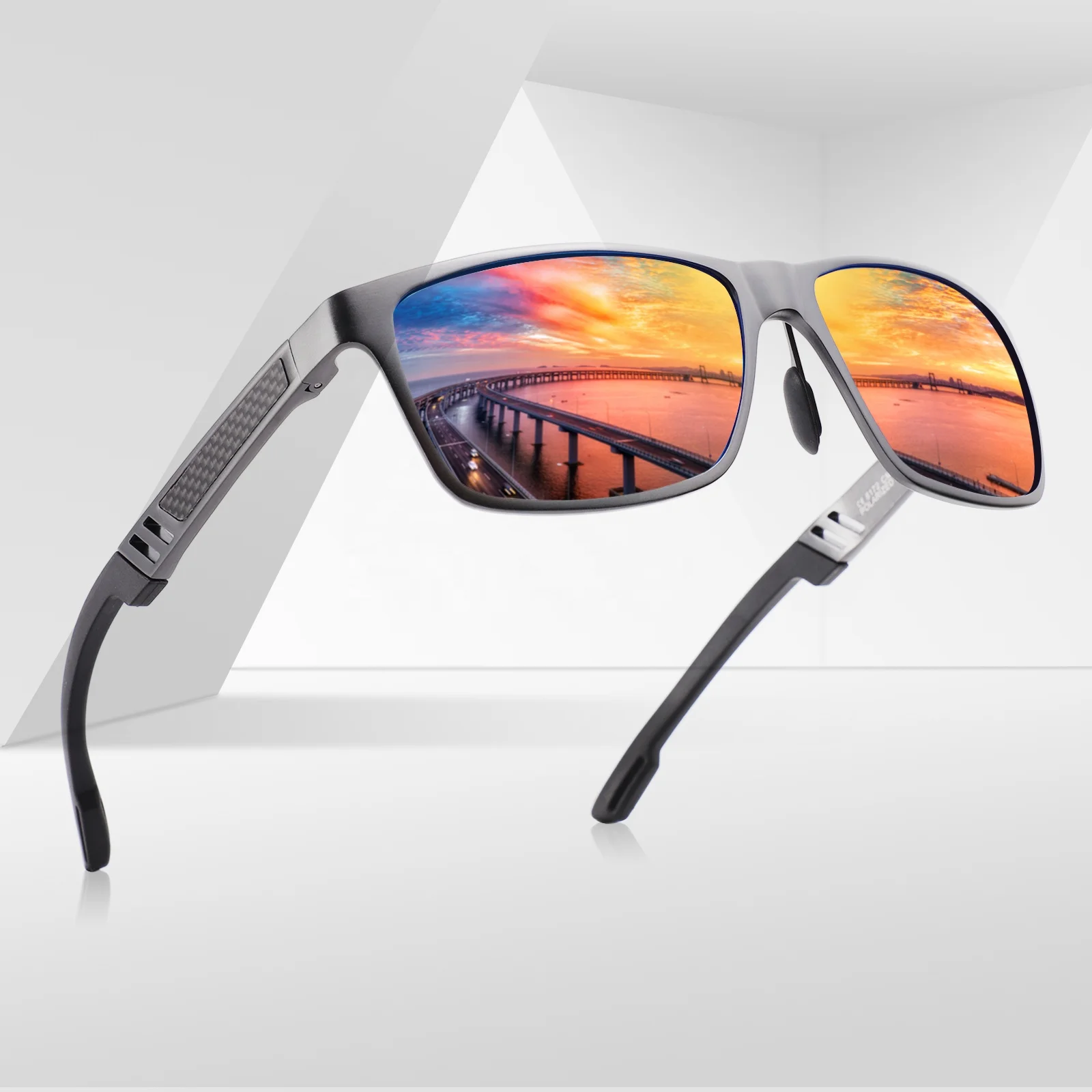 Men Aluminum Magnesium Top Quality Sunglasses Carbon Fiber Sun Glasses Luxury Gafas Polarized Sunglasses 2022
