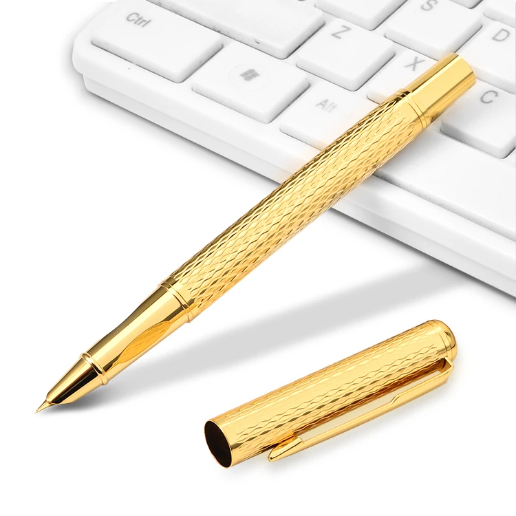 New Arrival Designer Fountain Pens Luxury Metal Shining Gold Color High calligraphy Quality Fountain Pen Stylo Plume
