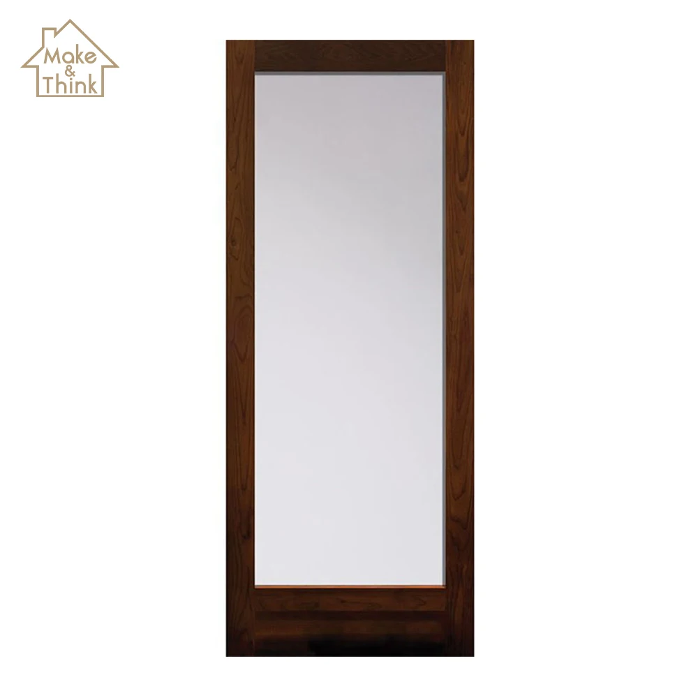 
Unbreakable living room glass wood timber french swing door portas francesas 