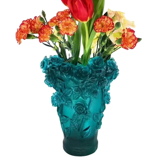 Лидер продаж 2021, роскошная прозрачная стеклянная Цветочная центральная деталь Liuli, Уникальная современная свадебная Хрустальная ваза