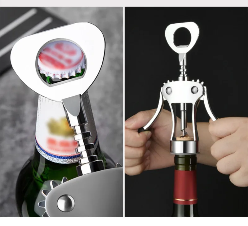 Manual Multifunctional Wine Opener Zinc Alloy Premium Wing Corkscrew Wine Bottle Opener