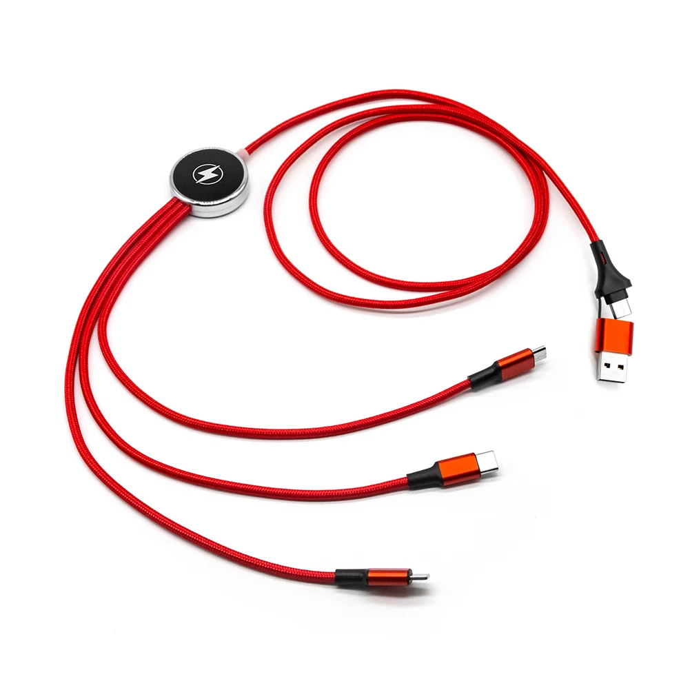 Cheap Promotional Gift Custom Laser Light up Logo 5-in-1 Type C Micro USB Charging Cables For All Smart Phone