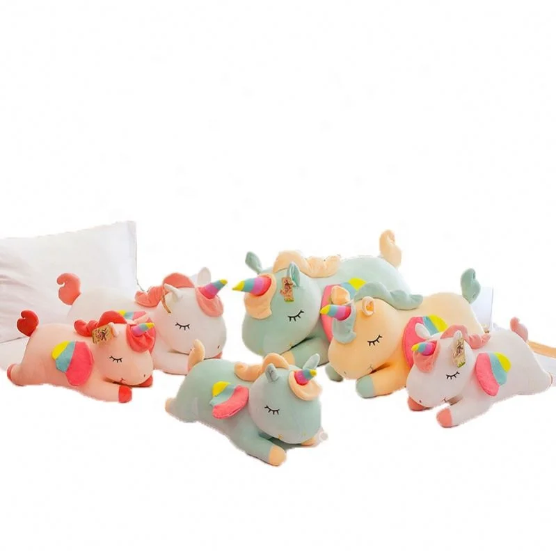 Hiton 30cm 40cm Finelai 2021 Unicorn Plush Pillow Sleeping Toys Soft Stuffed Unicorn Soft Dolls Animal Horse Pillow Toys