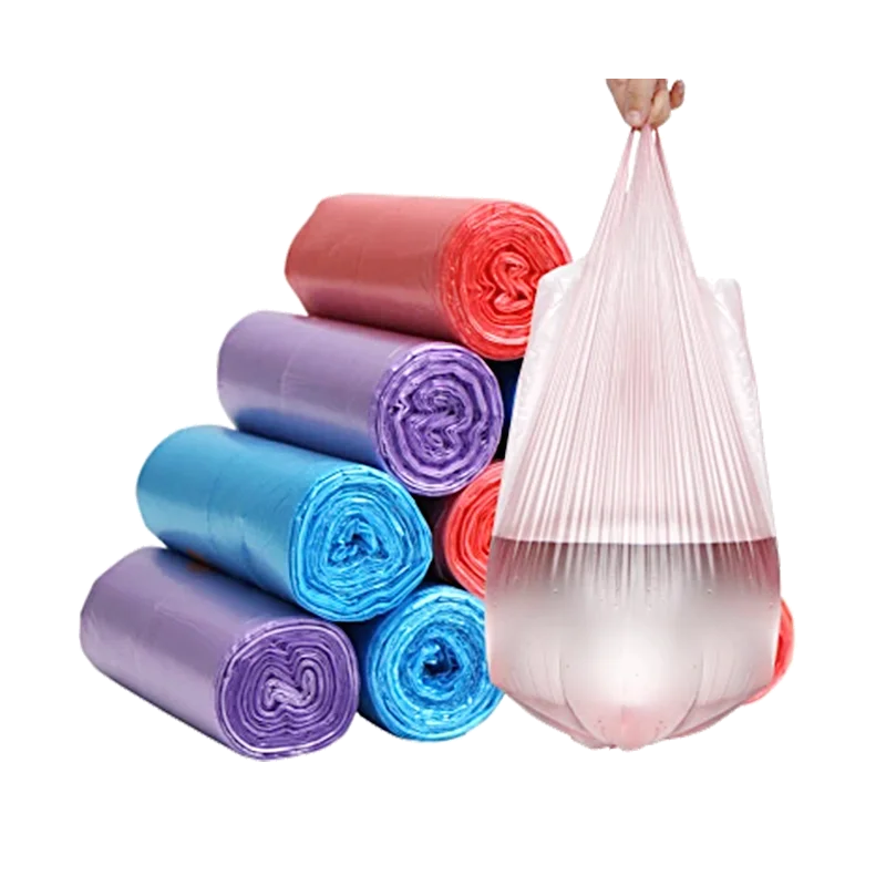 Eco friendly  plastic trash bag bio garbage portable trash plastic garbage hanging bag manufacture kitchen 13 gallon with handle