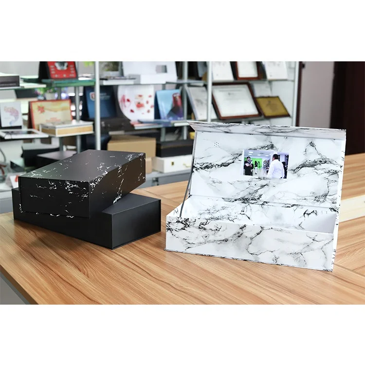 Best price customized jewel watch flower video case 7 inch LCD display cosmetics box for birthday gift set anniversary