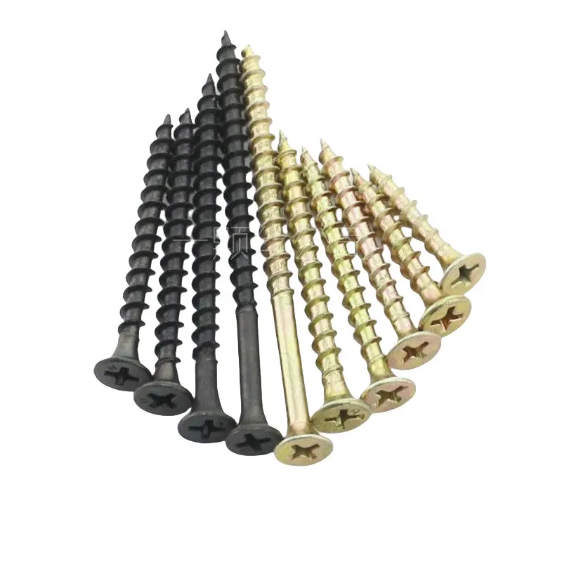 Heavy Duty 5x55mm Drywall Screws Yellow Zinc & Black Oxide Plated ISO Standard Industrial Use-Steel Stainless Steel Brass