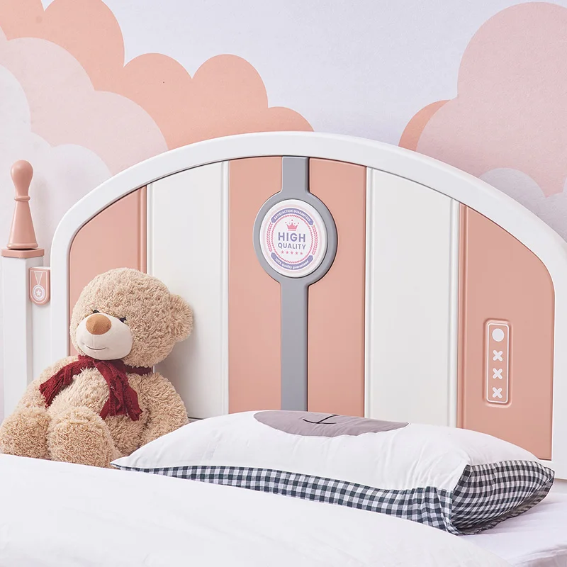 Durable Wooden Princess Pink Kids Single Bed Princess Bed Kids Bedroom Furniture